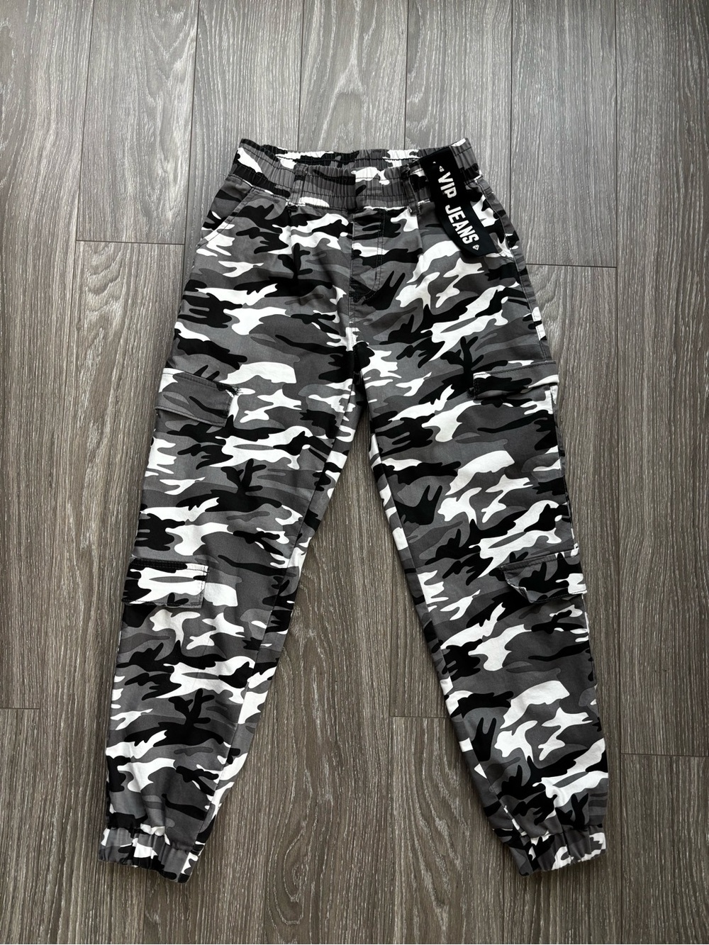 VIP Black & White Camo Cargo Joggers